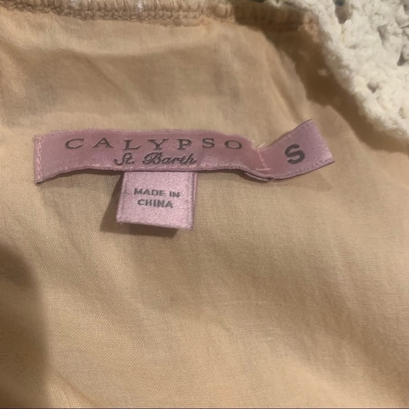 Calypso St Barth Embroidered Linen Tank Dress in Cream sz‎ S - Picture 5 of 5